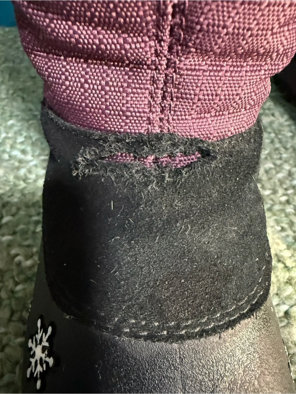 Baffin Adele Junior Kids Purple Winter Snow Boots with Faux Fur Trim